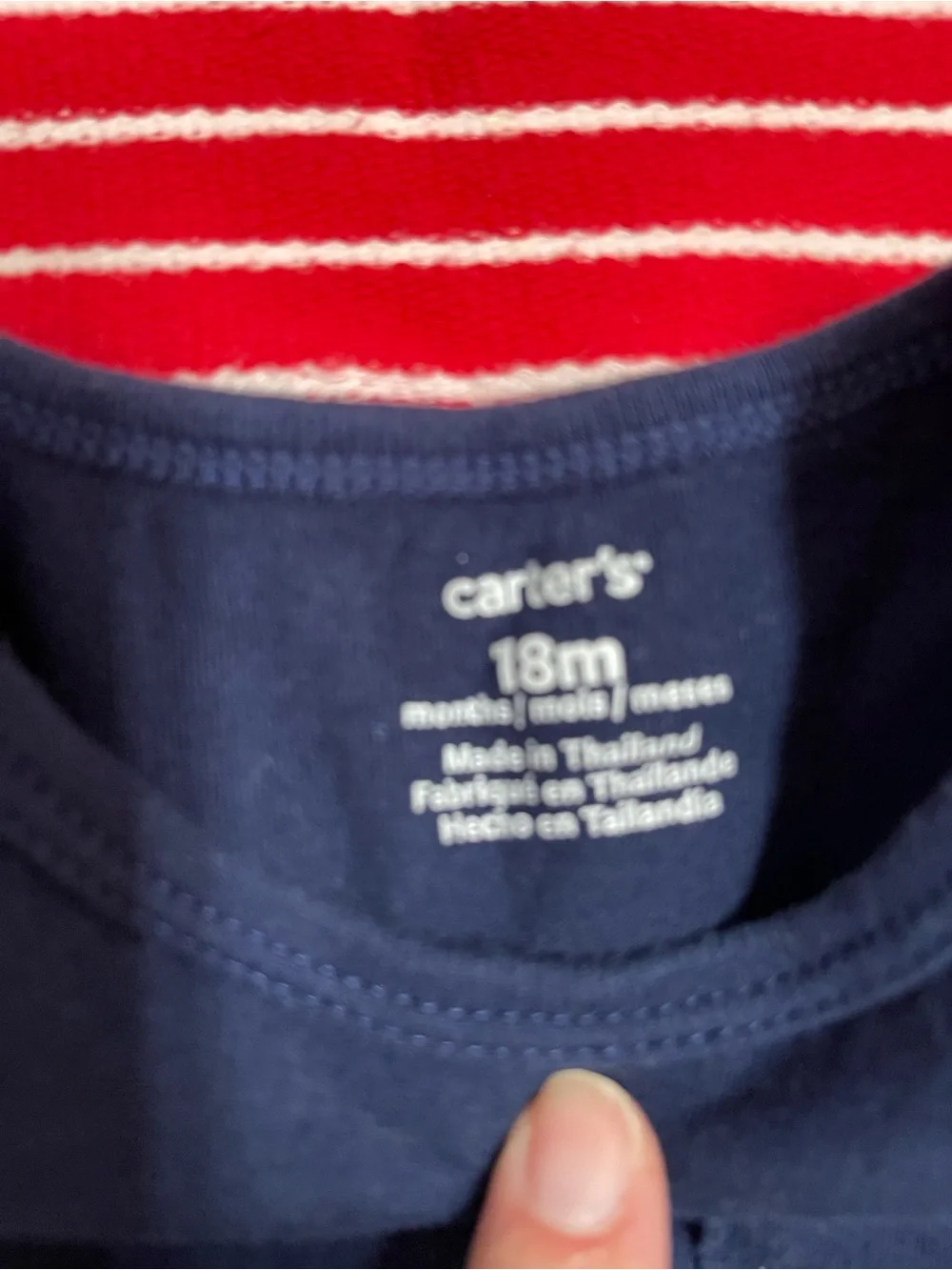 Carter's Red & Navy Girls' Long-Sleeve Peplum Top Duo 18M